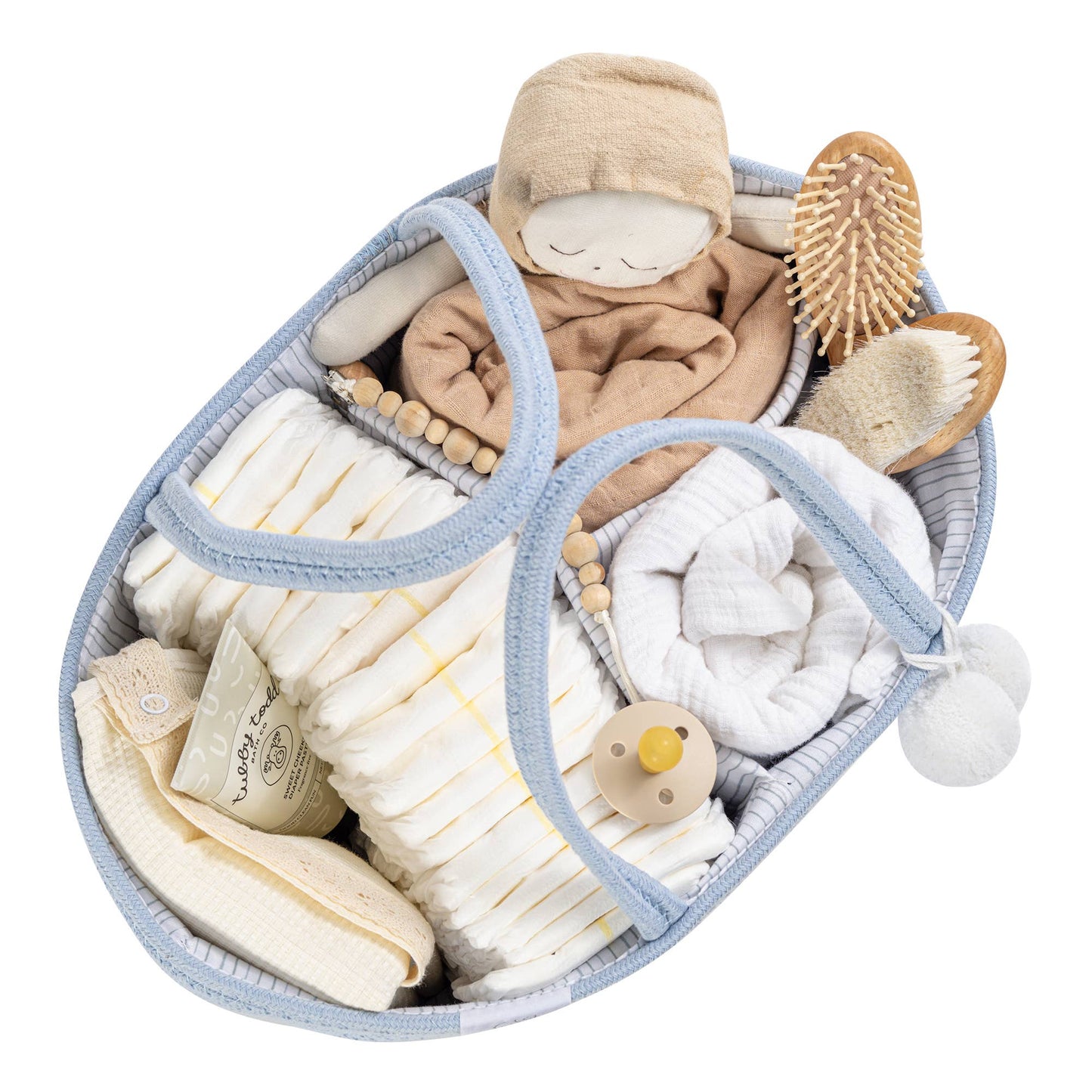 Rope Diaper Caddy | Misty Blue