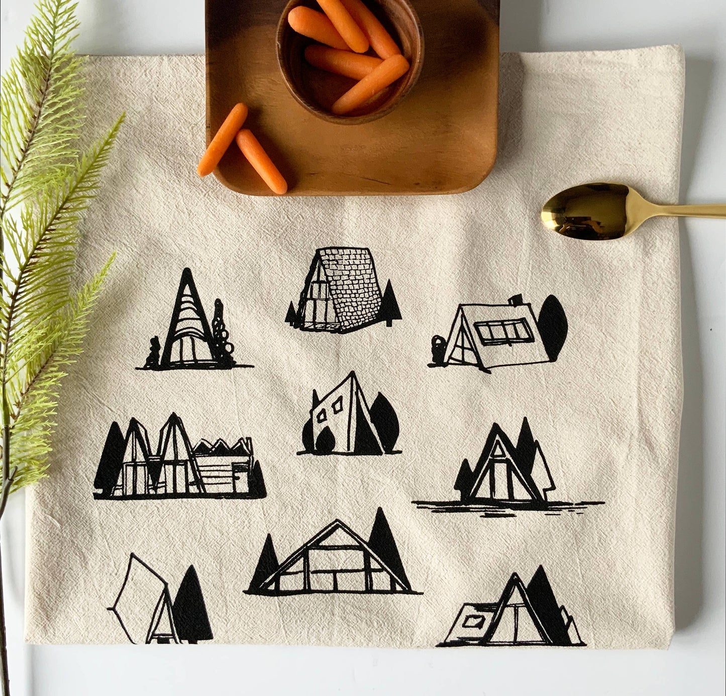 A Frame Cottage Tea Towel
