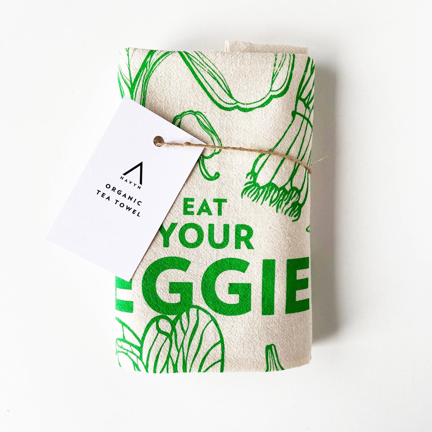 Eat Your Veggies Organic Tea Towel