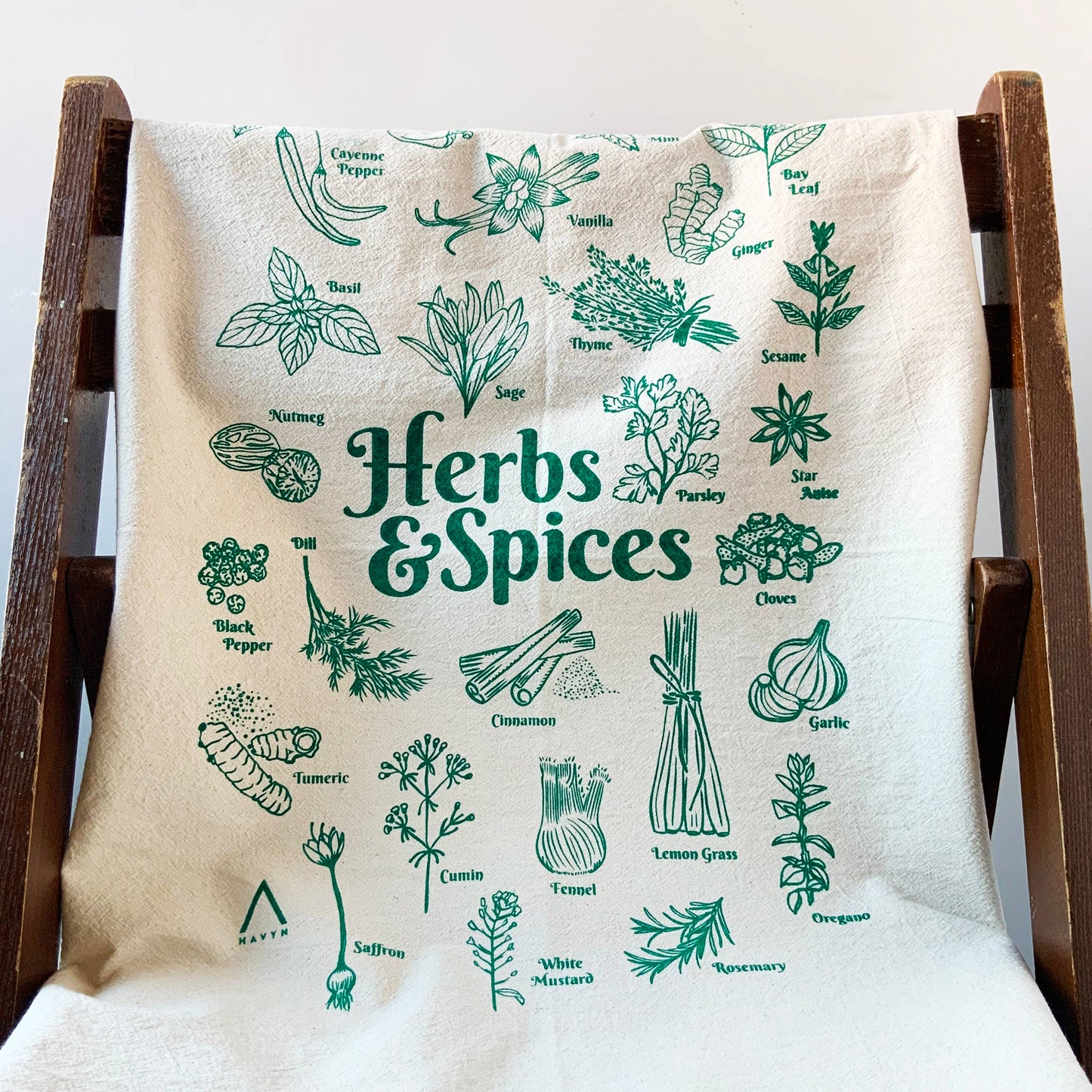 Herbs and Spices Tea Towel