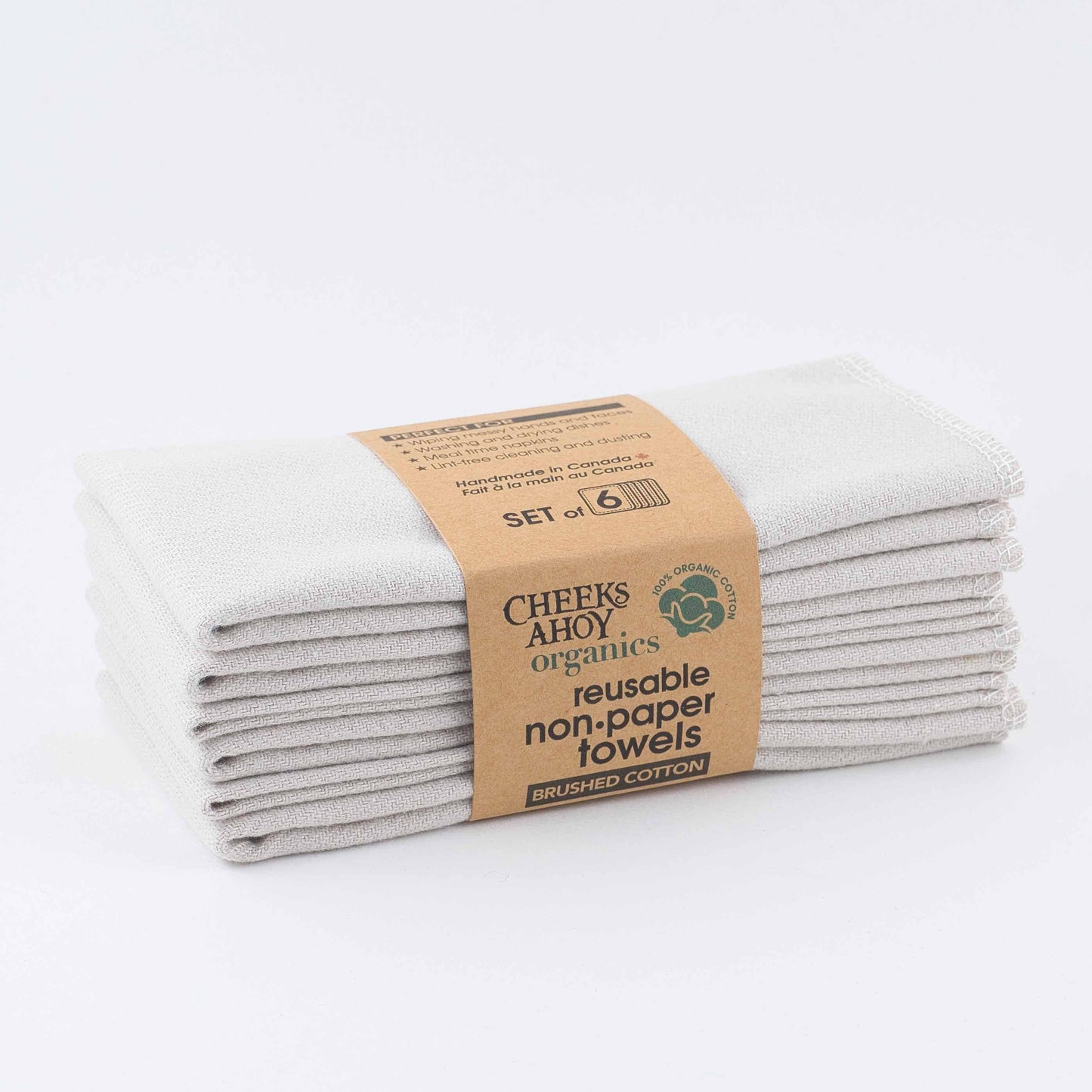 Non-Paper Towels - Organic Brushed Cotton