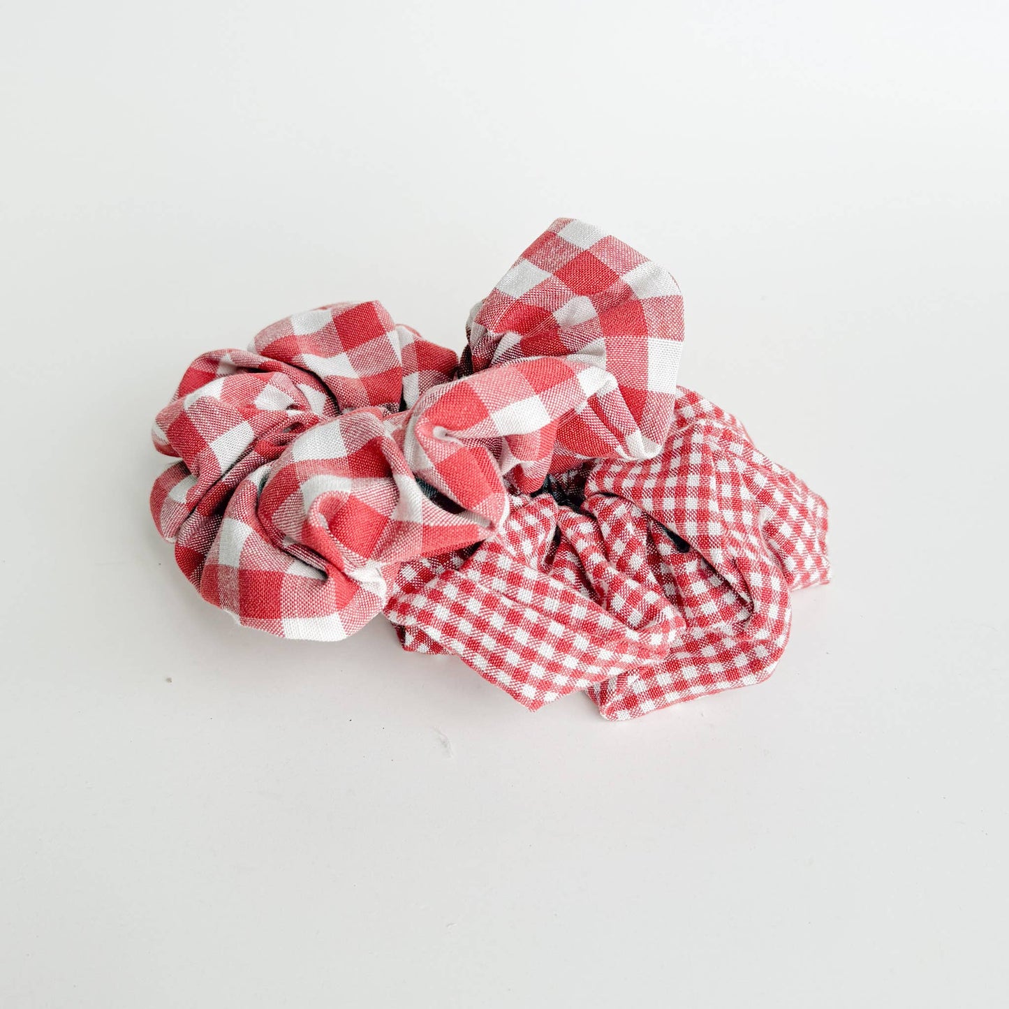 Red Gingham Scrunchies Assorted