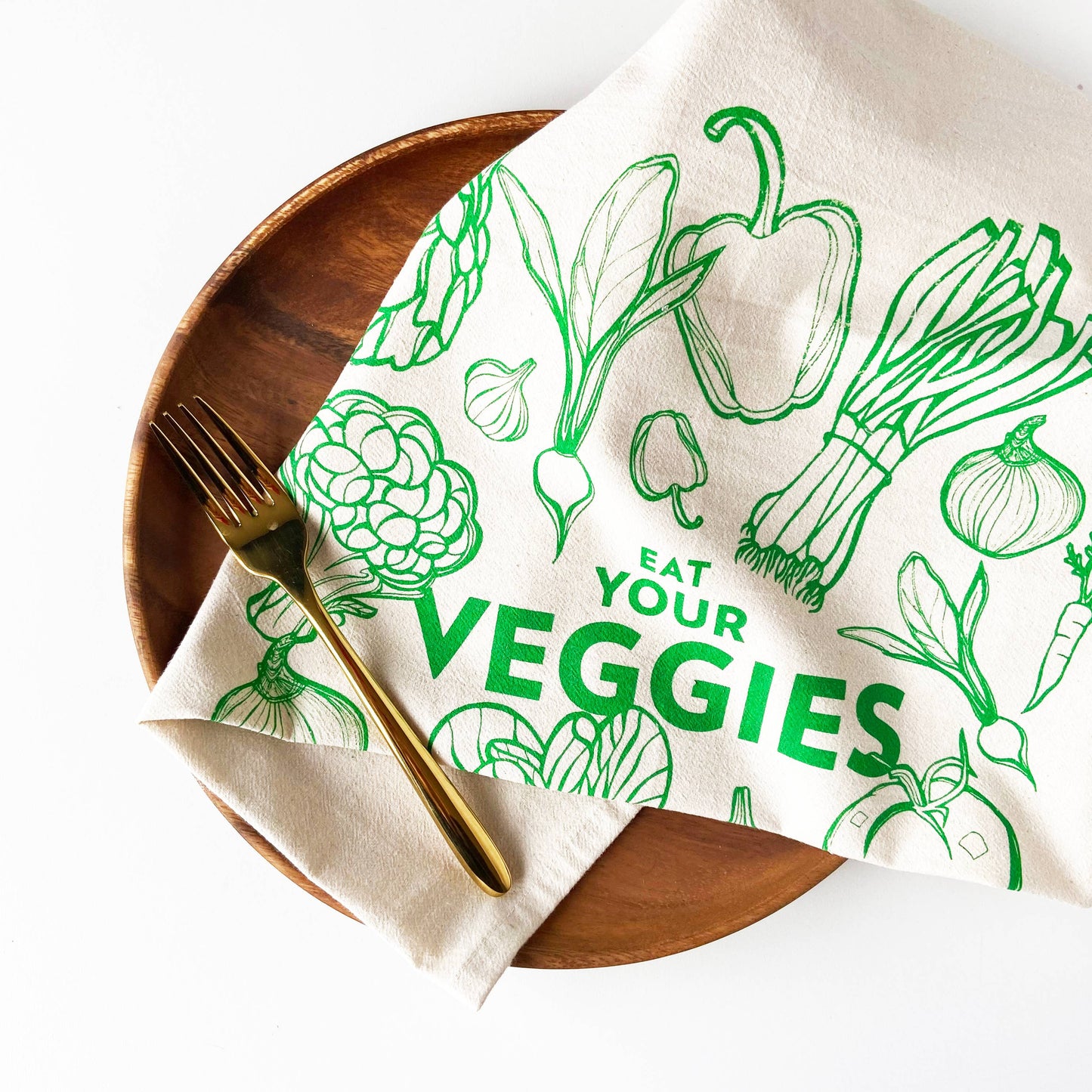 Eat Your Veggies Organic Tea Towel