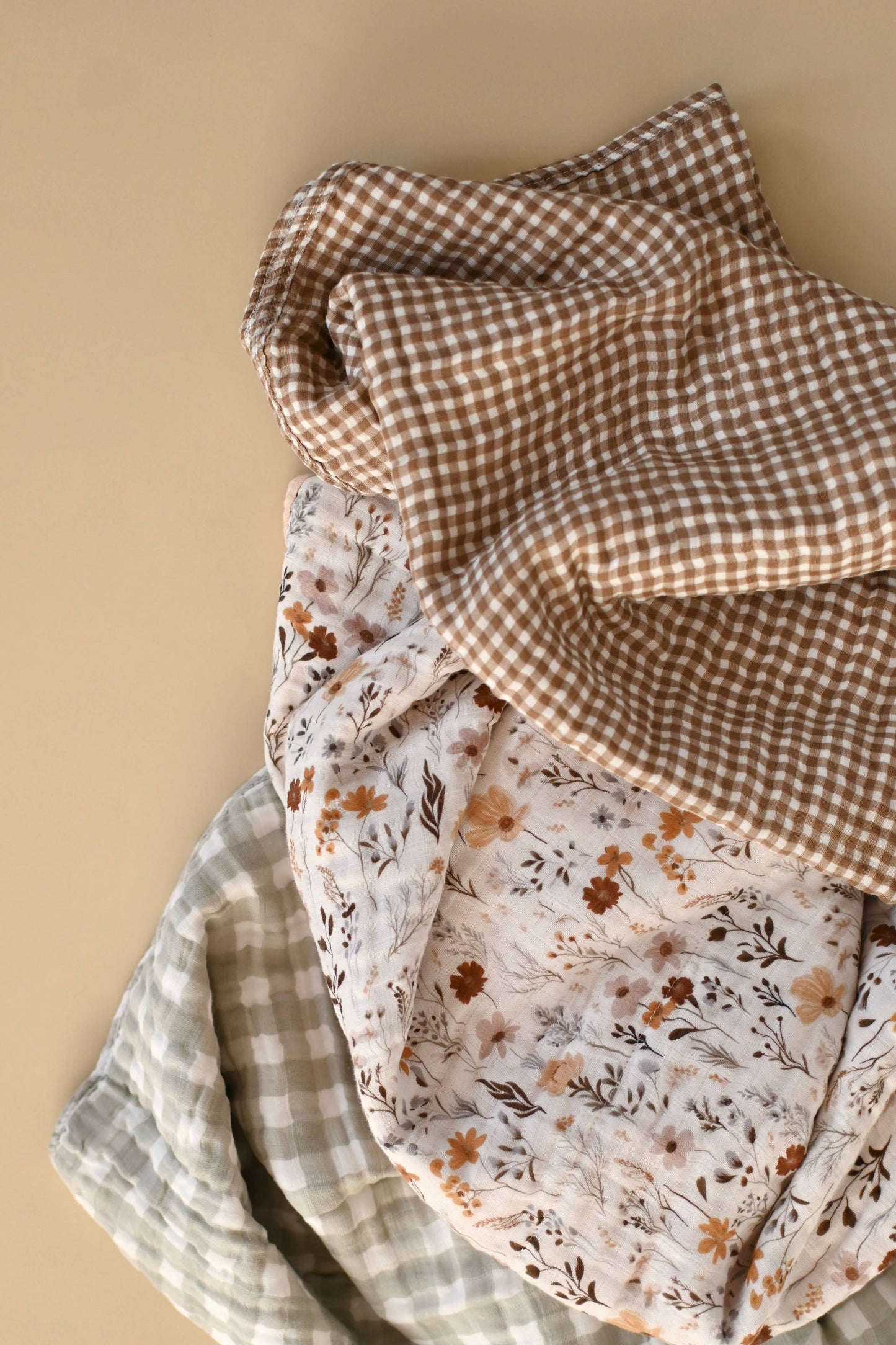 Muslin swaddle - Vichy brown