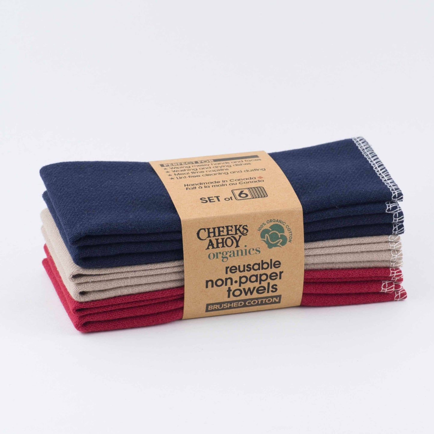 Non-Paper Towels - Organic Brushed Cotton