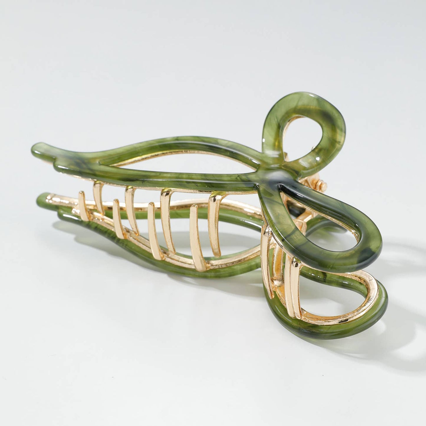 Sabrina Large Ribbon Metal Bow Claw Clip