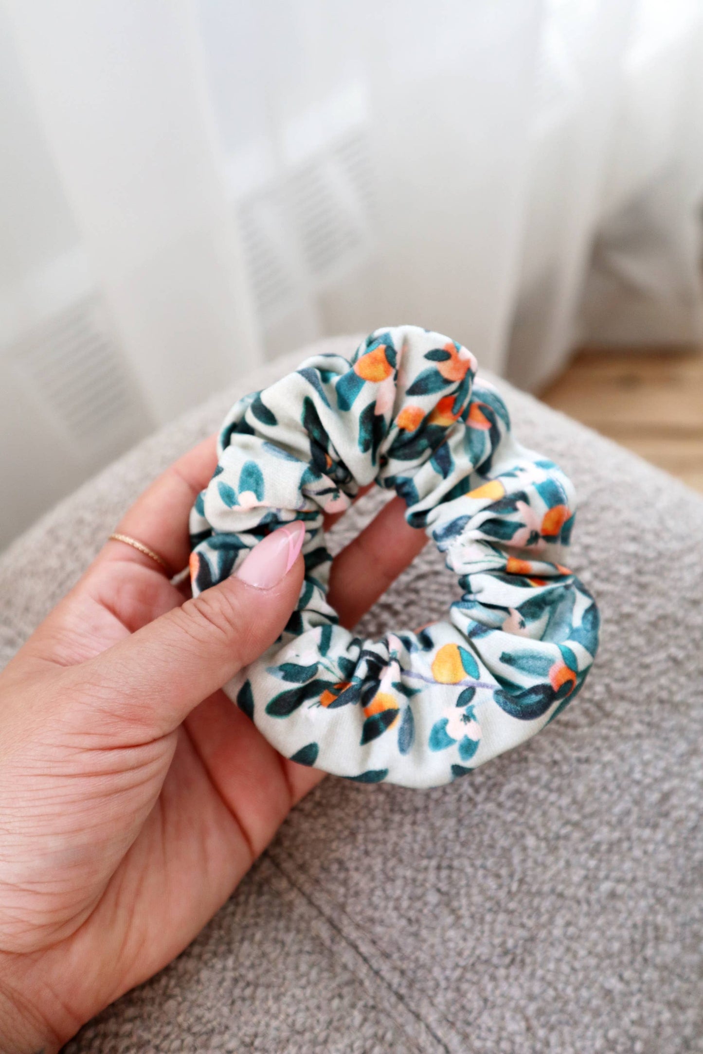 Organic Cotton Hair Scrunchie - Sage Citrus