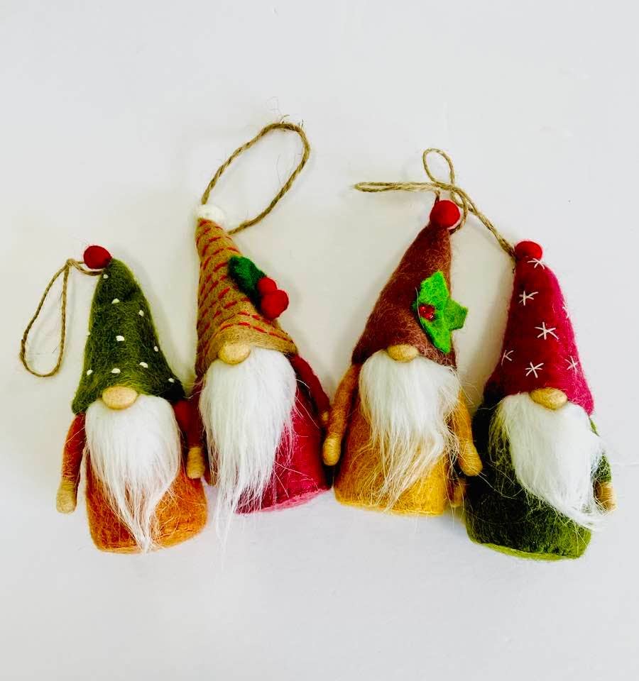 Ornament Felt Gnome , Multi Color