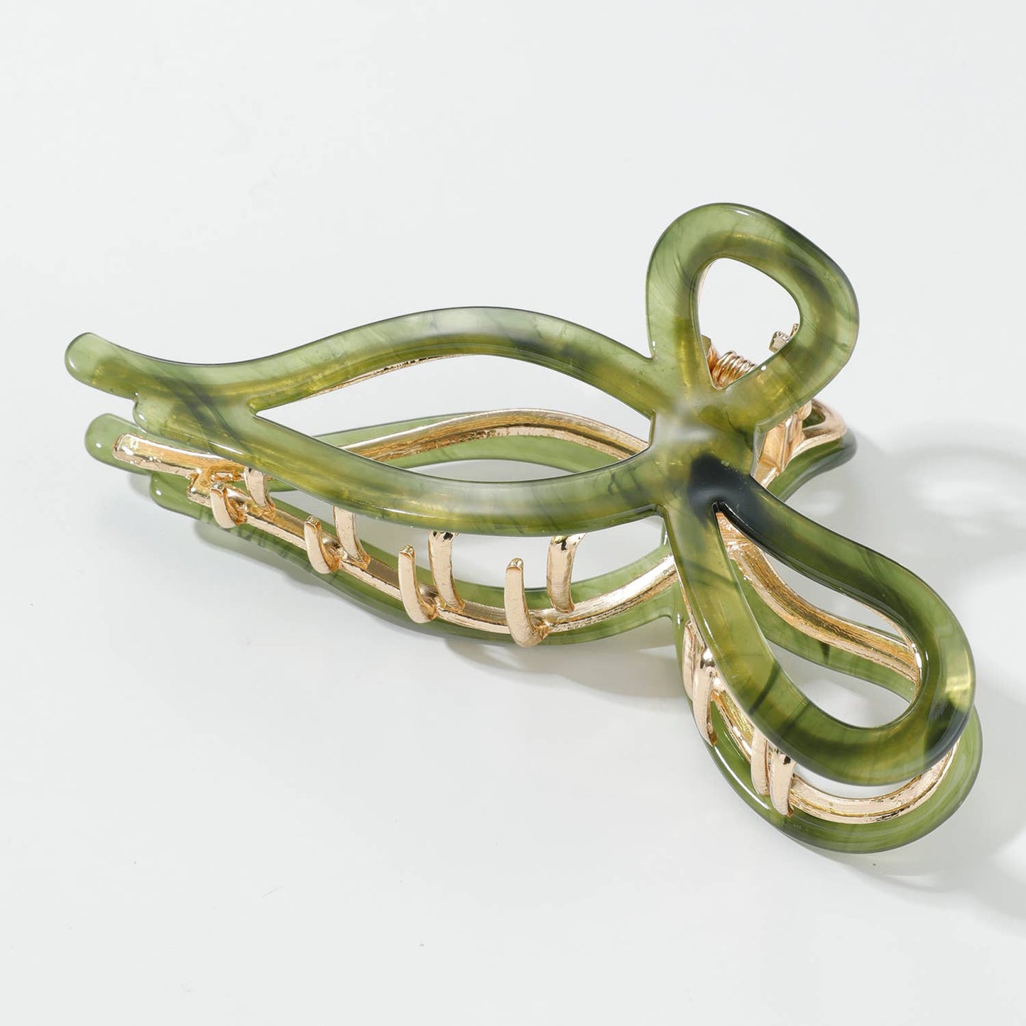 Sabrina Large Ribbon Metal Bow Claw Clip