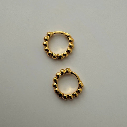 Bubble Huggie Earrings - Gold