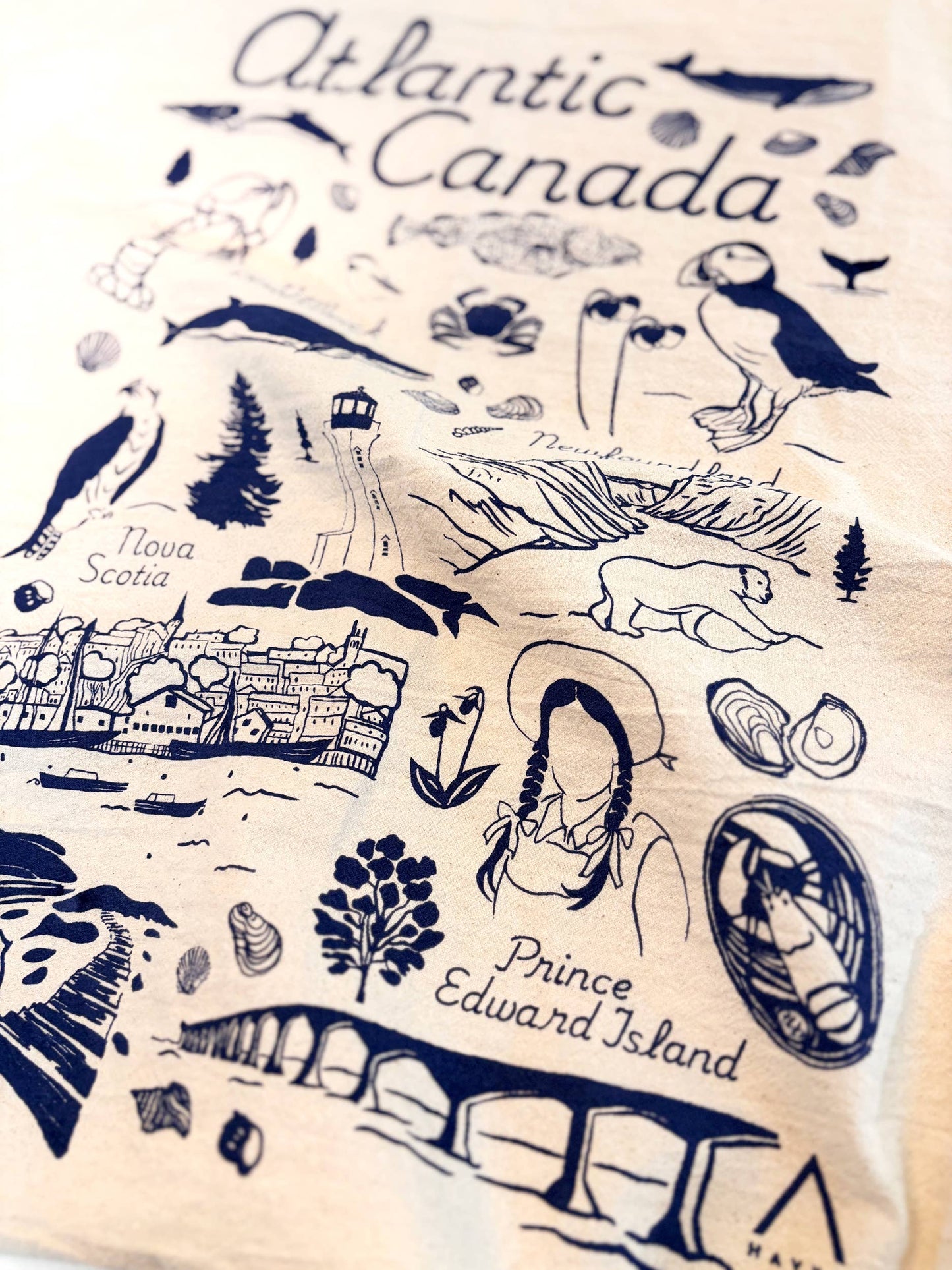 Atlantic Canada Commemorative Organic Tea Towel - 20x24