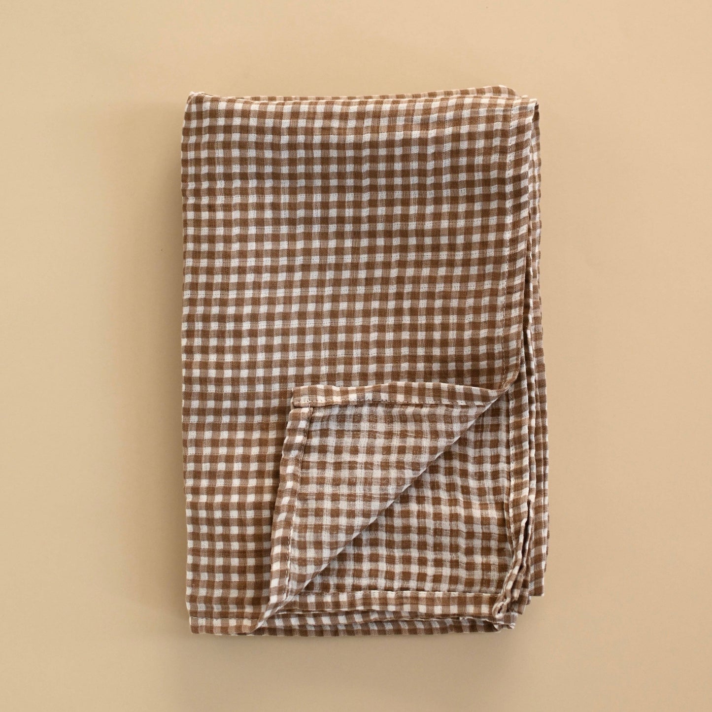 Muslin swaddle - Vichy brown