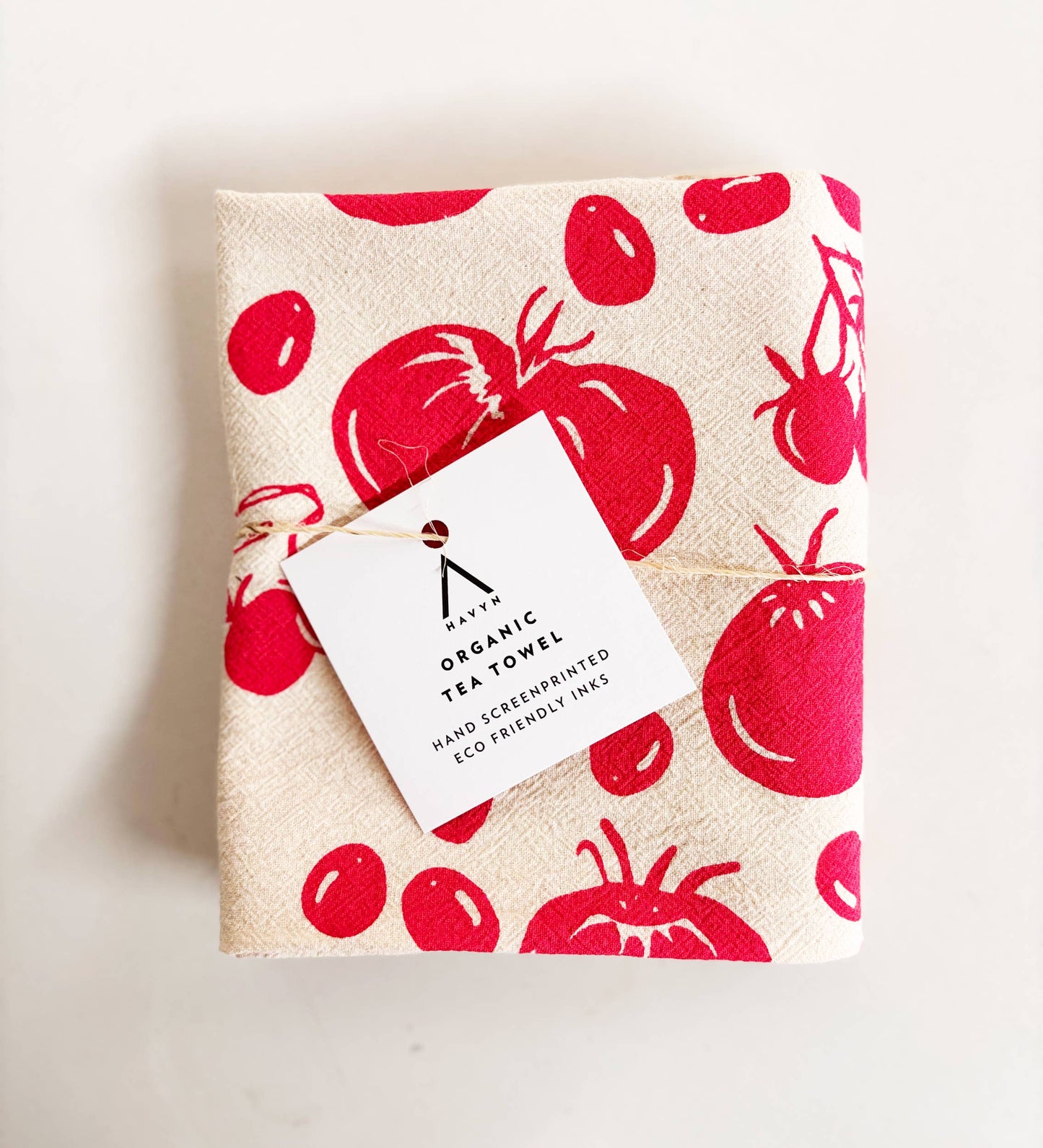 Tomatoes Organic Tea Towel Red - 20x24
