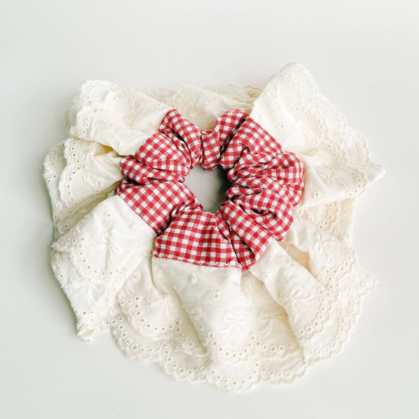 Red Gingham Scrunchies Assorted