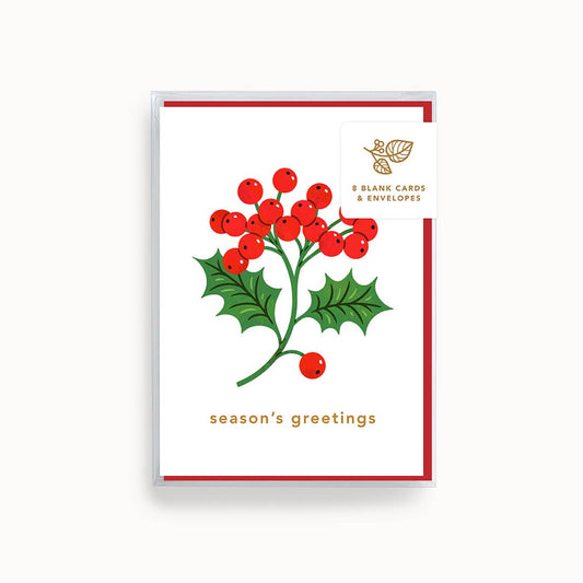 Season's Greeting's Berries | Mini Card | Boxed Set of 8