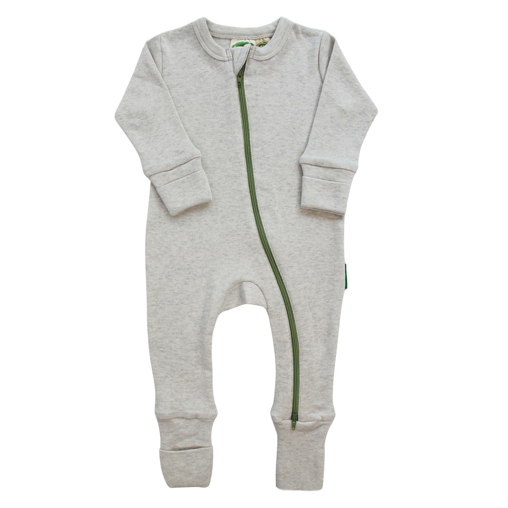 Organic Snuggle Soft Melange '2-Way' Zipper Romper - Grey