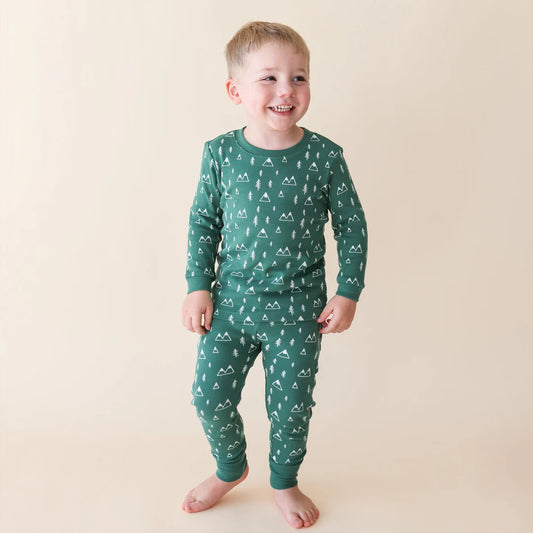 Organic Kids Matching Pajamas - Mountains