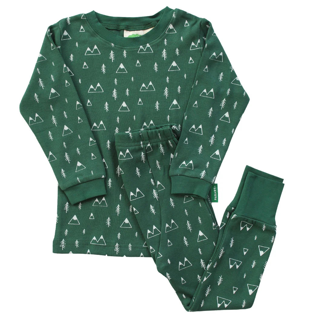 Organic Kids Matching Pajamas - Mountains