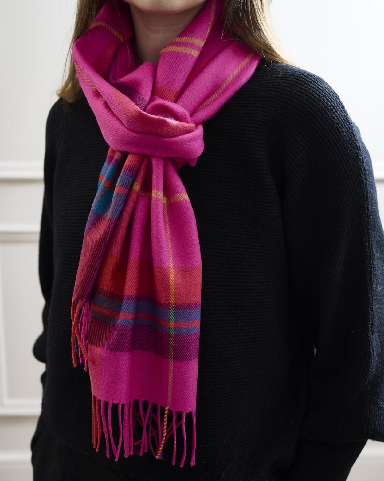 Hot Pink Merino Wool Scarf