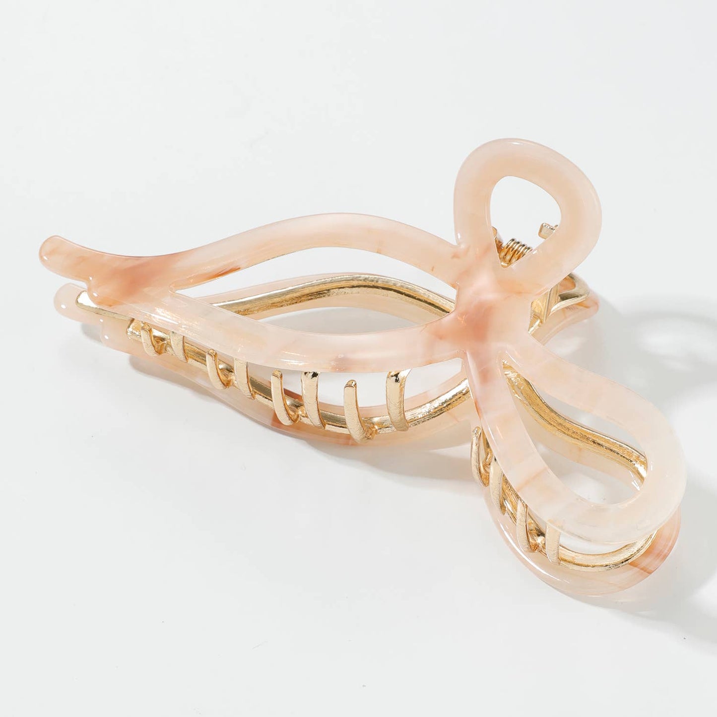 Sabrina Large Ribbon Metal Bow Claw Clip