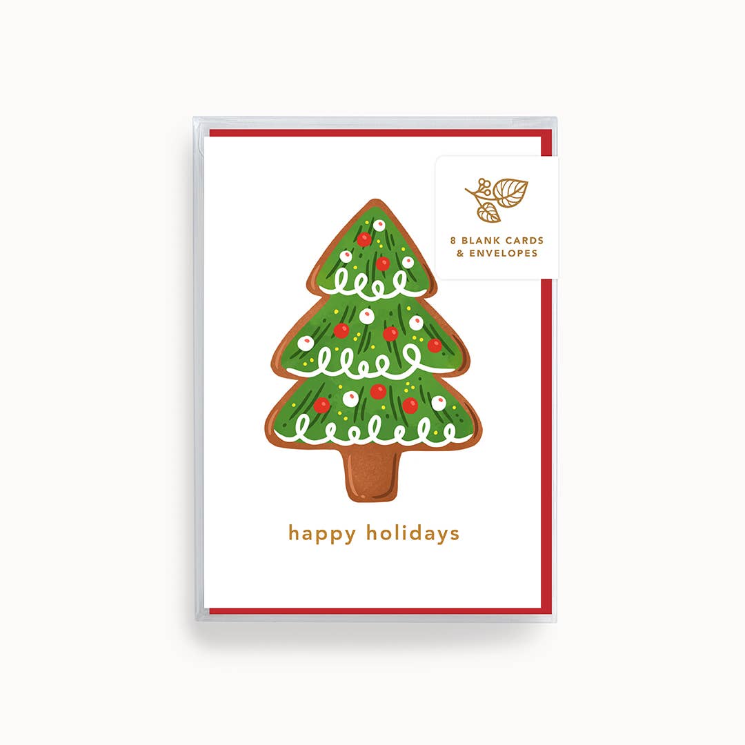 Happy Holidays Cookie Tree | Mini Card | Boxed Set of 8