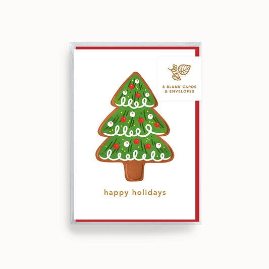 Happy Holidays Cookie Tree | Mini Card | Boxed Set of 8