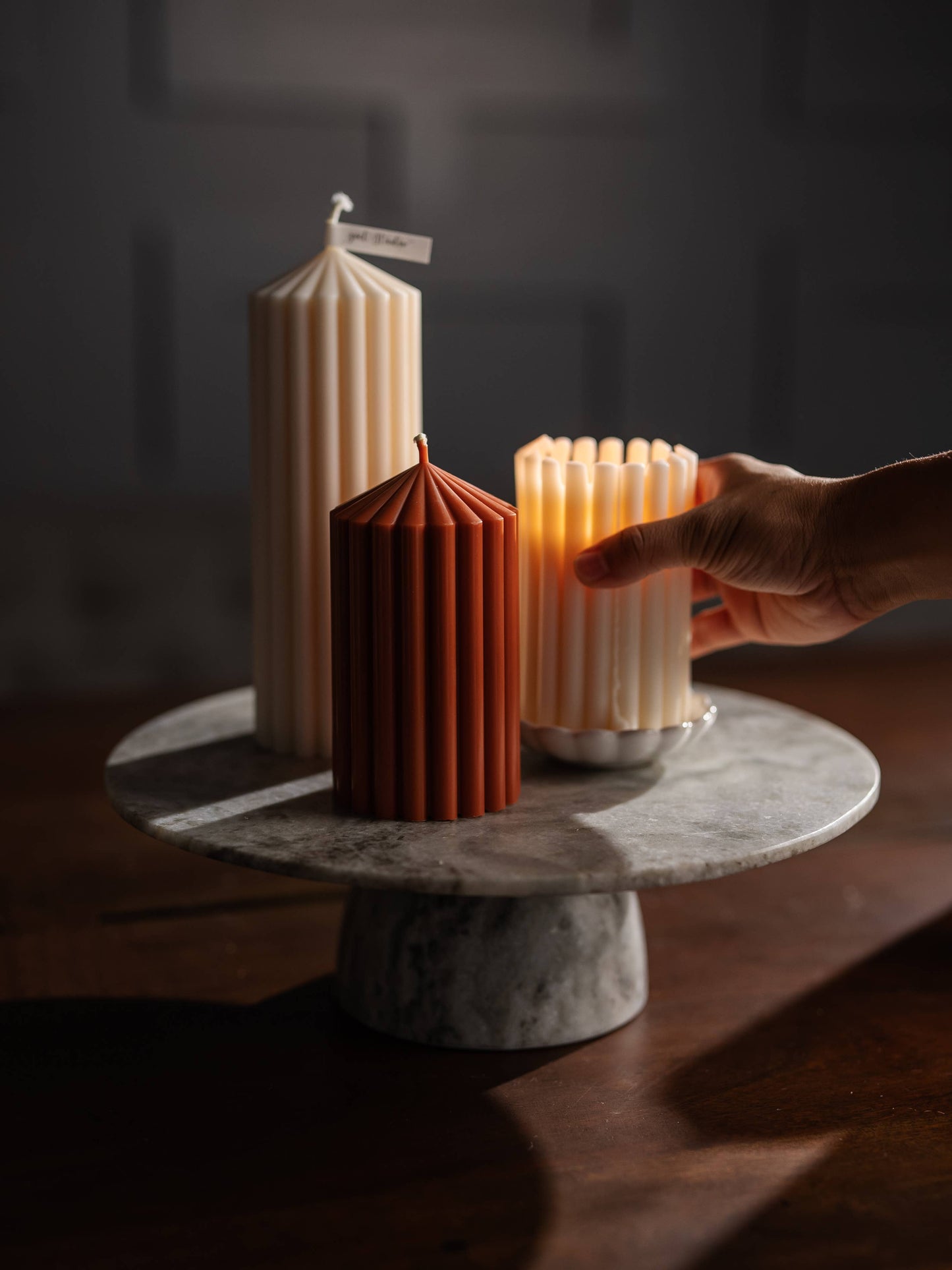 Long Lasting Ribbed Pillar Candles | Holiday Edition