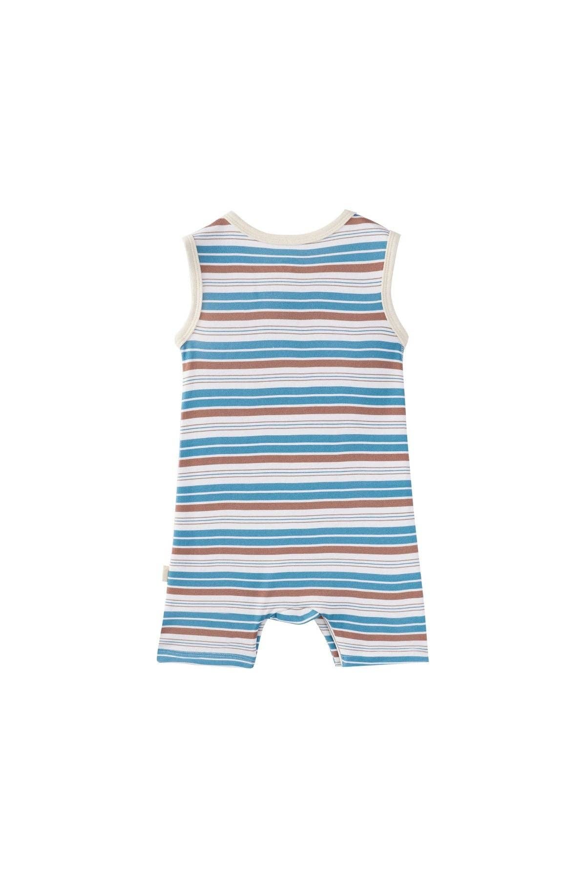 Baby Organic Bamboo Tank Romper-Stripe