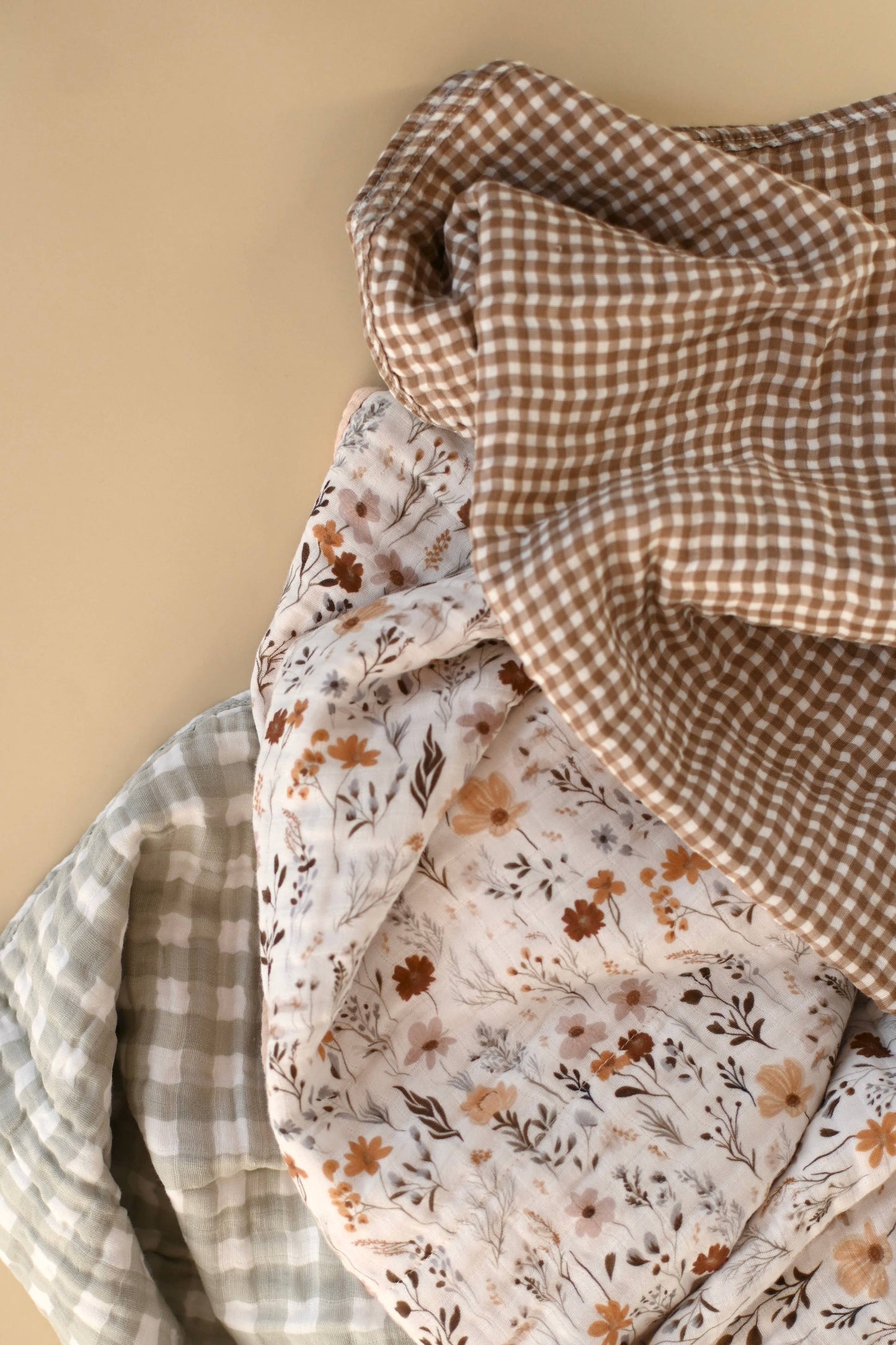 Muslin swaddle - Vichy brown