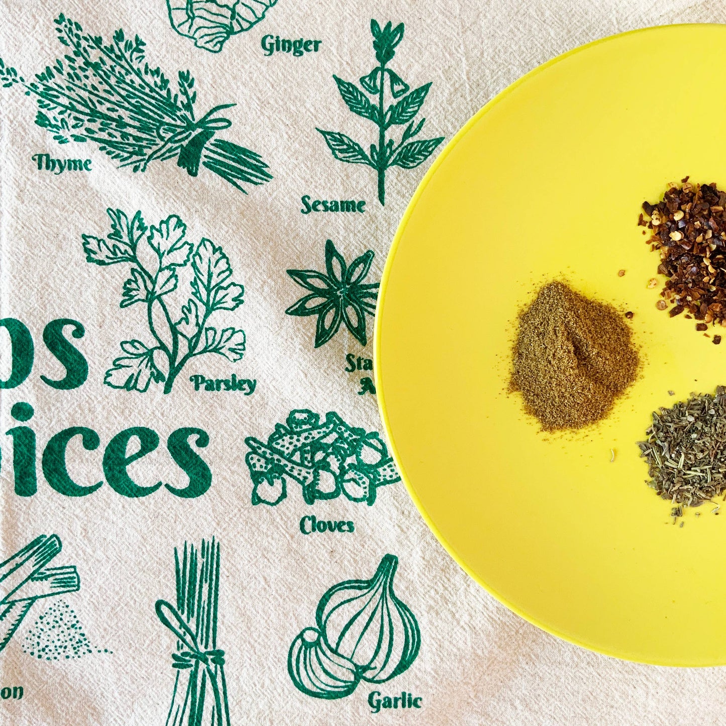 Herbs and Spices Tea Towel