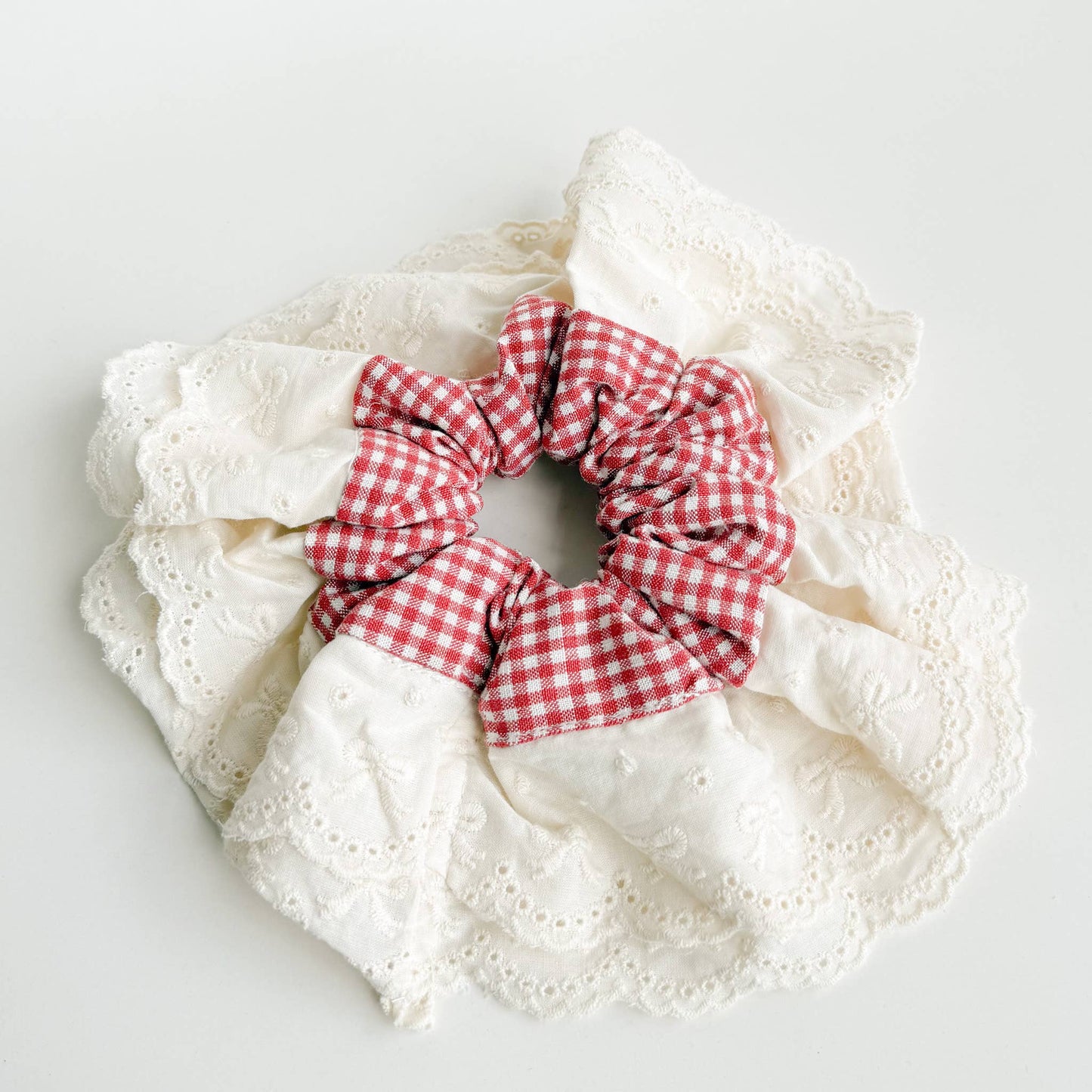 Red Gingham Scrunchies Assorted