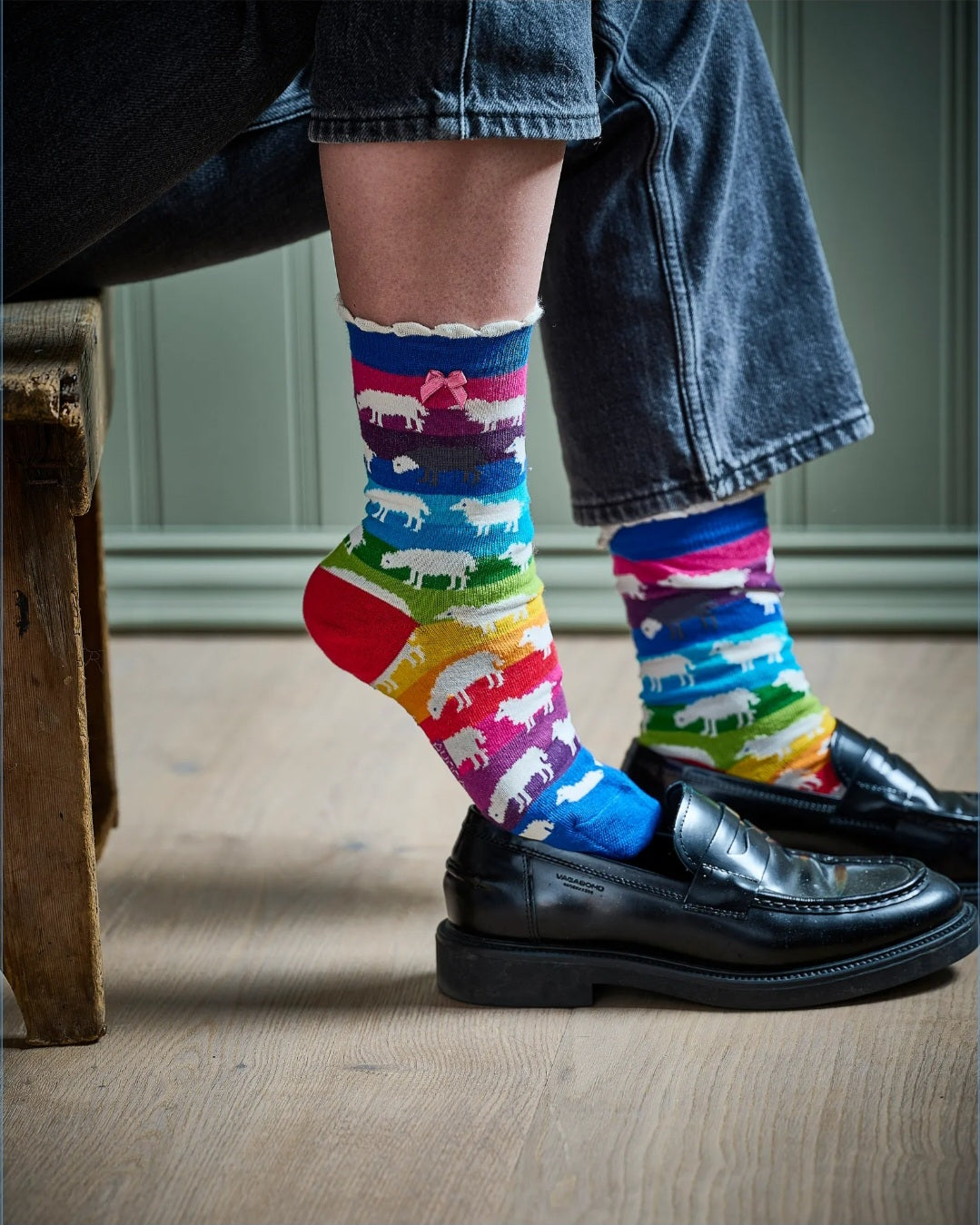 Rainbow Sheep Socks