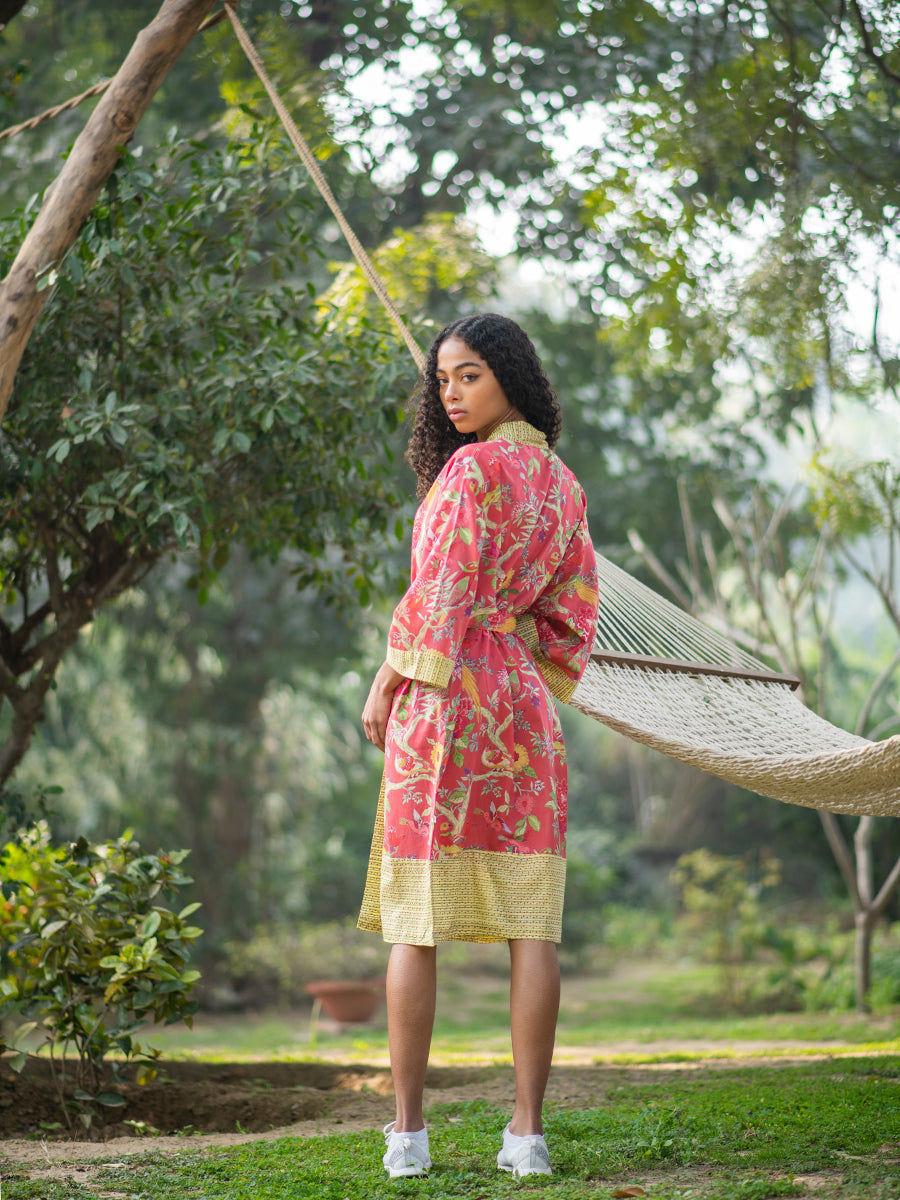 Bird Coral Kimono