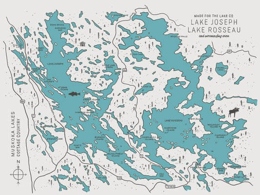 Lake Joseph + Rosseau Map