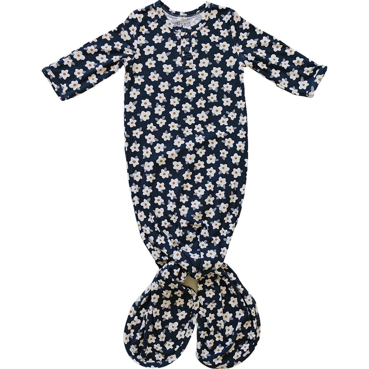 Navy Daisy Bamboo Knot Gown