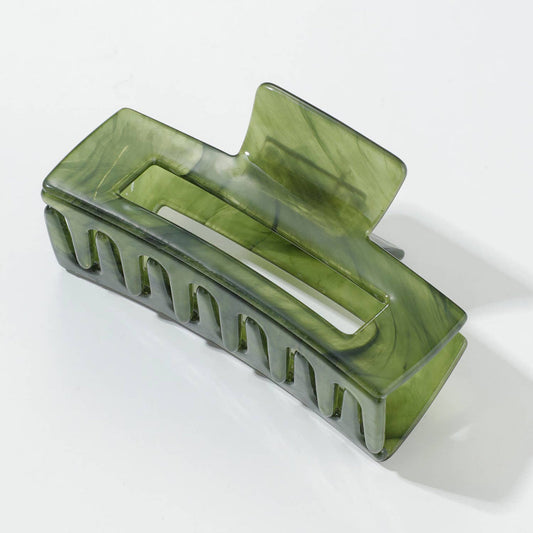 Luna Classic Rectangle Eco-Friendly Claw Clip - Jade Green