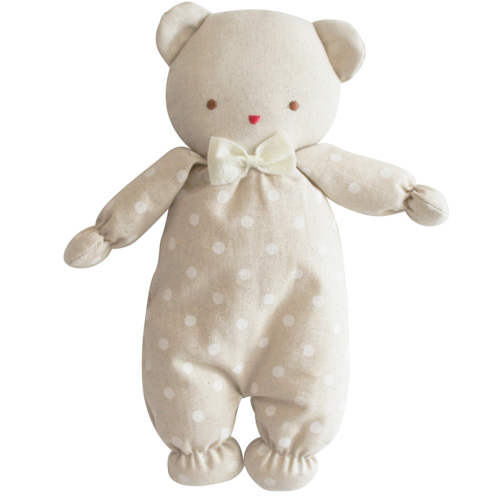 Baby Teddy White Polka Dot Linen