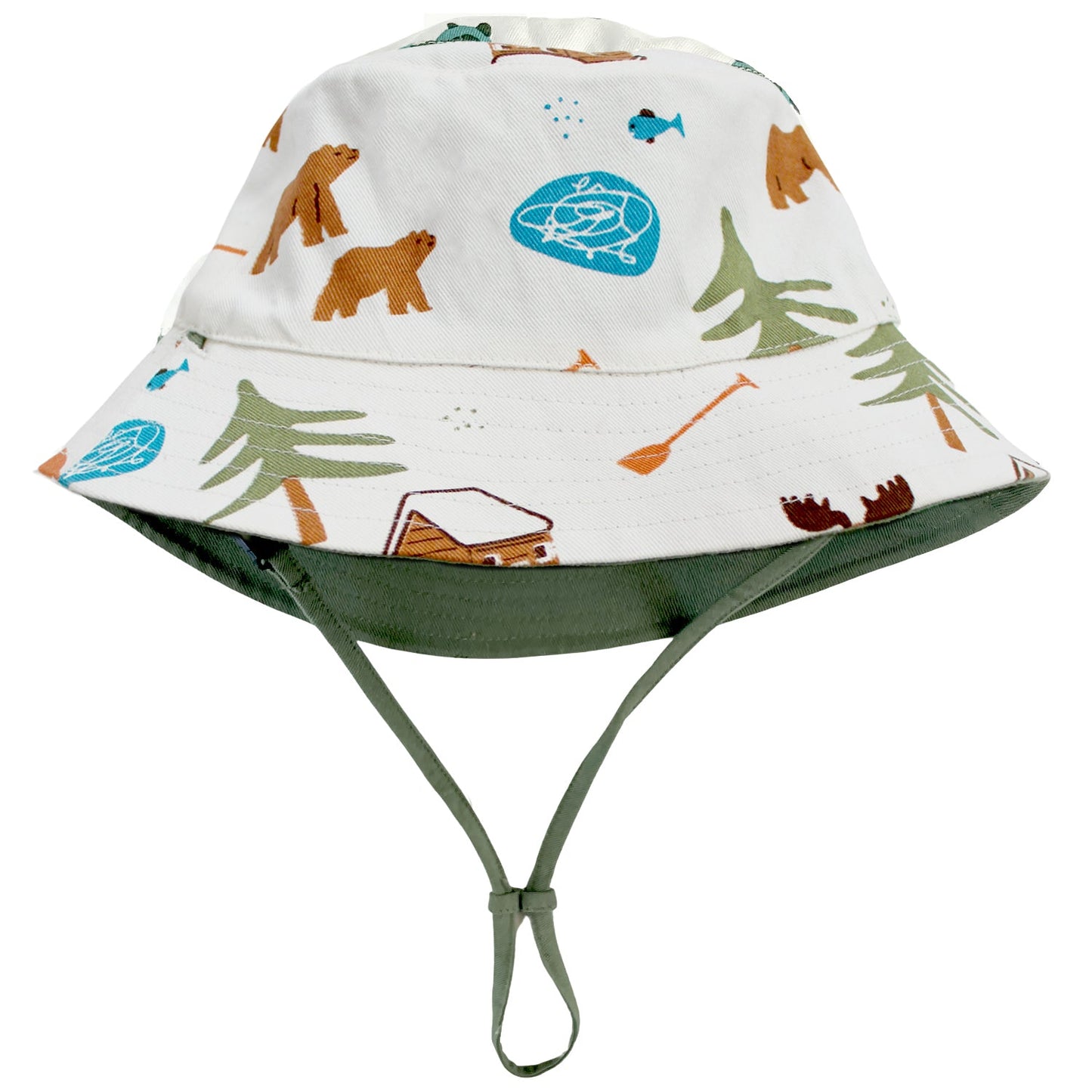 Reversible Organic Cotton Bucket Hats - Camper Green