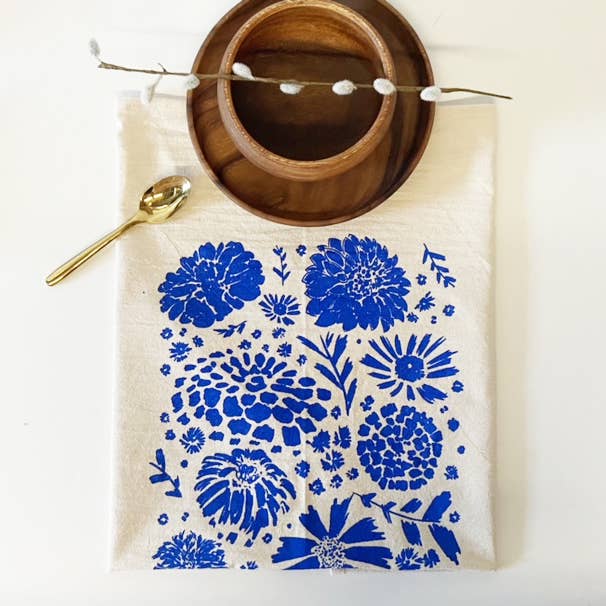 Flower Pattern Tea Towel