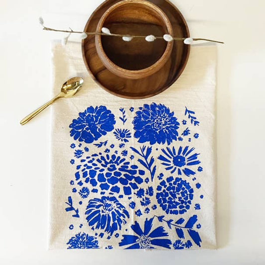 Flower Pattern Tea Towel