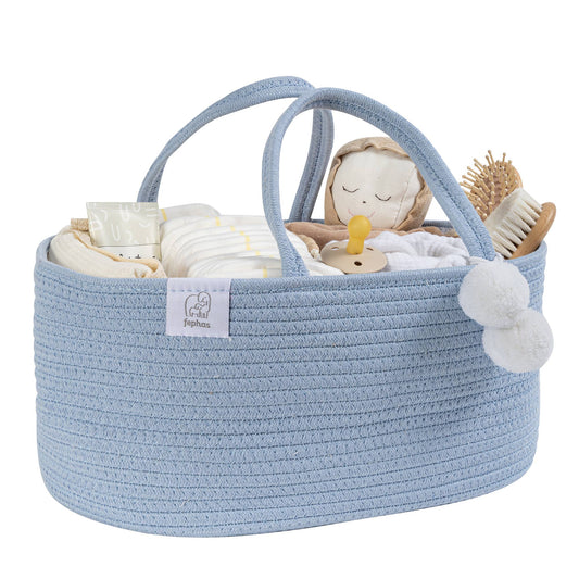 Rope Diaper Caddy | Misty Blue