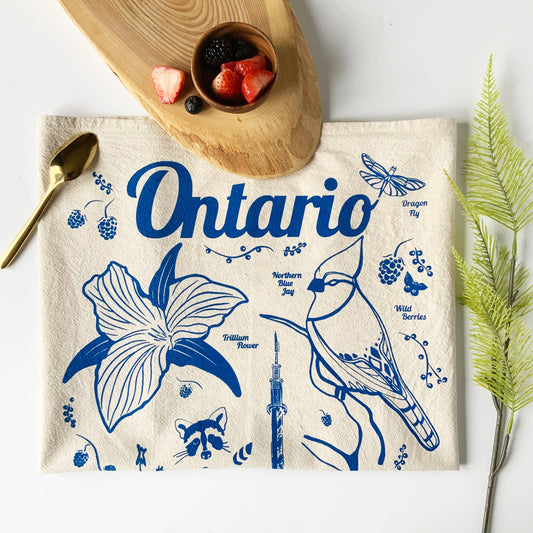 Ontario Commemorative Tea Towel - Blue