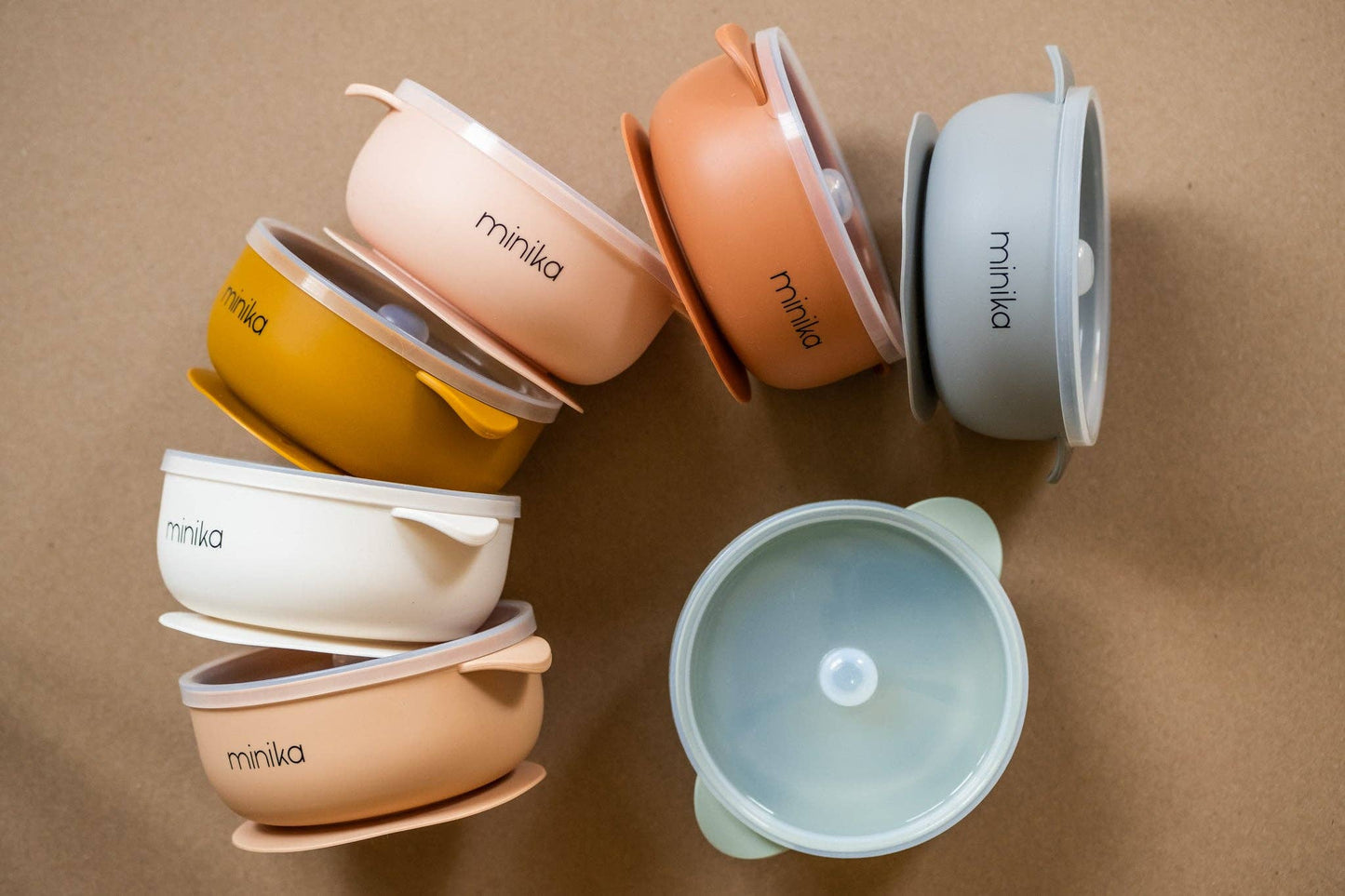 Silicone bowl with lid - Stone