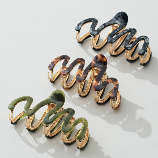 Willow Vintage Metal Squiggle Claw Clip - Large
