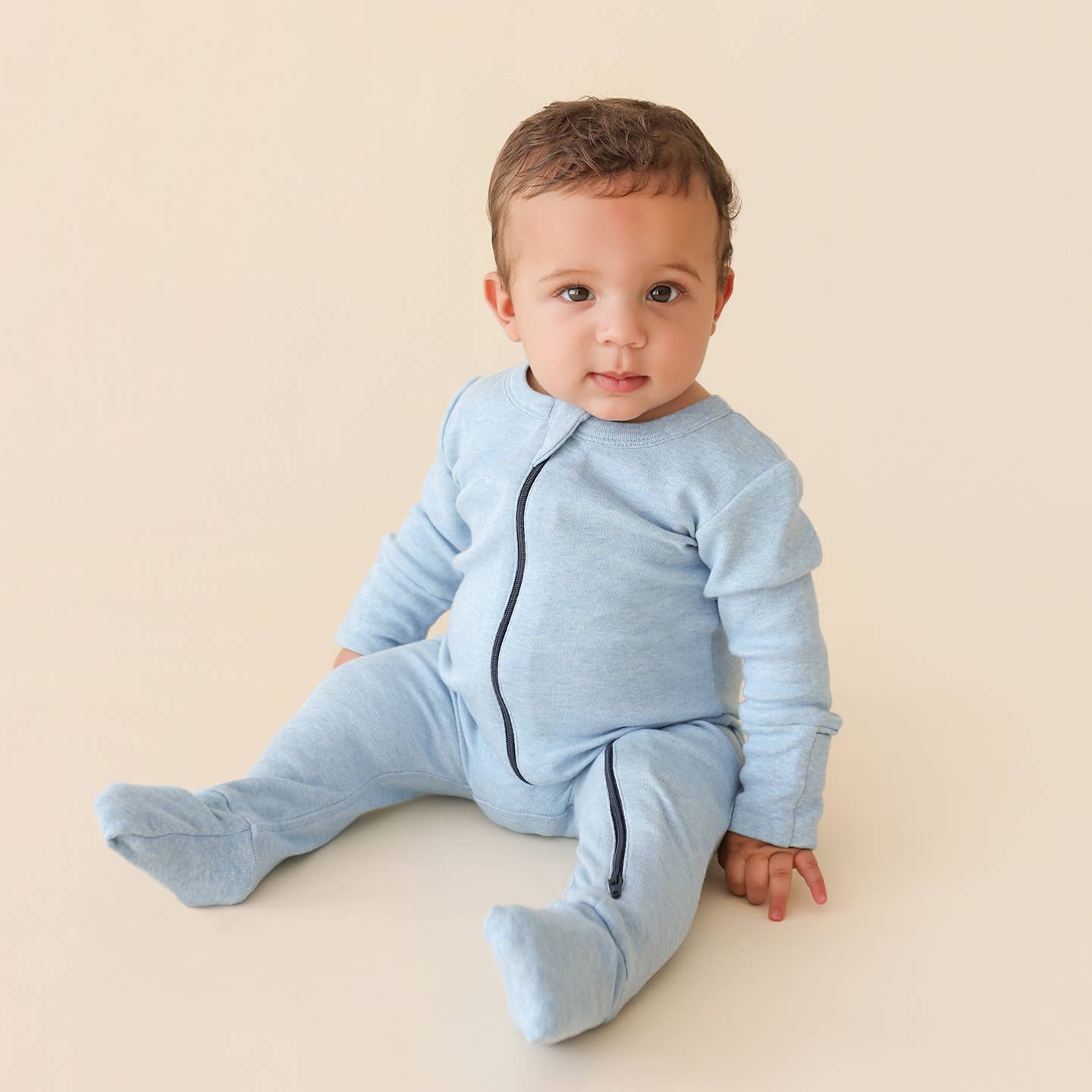 Snuggle Soft Melange '2-Way' Zipper Romper
