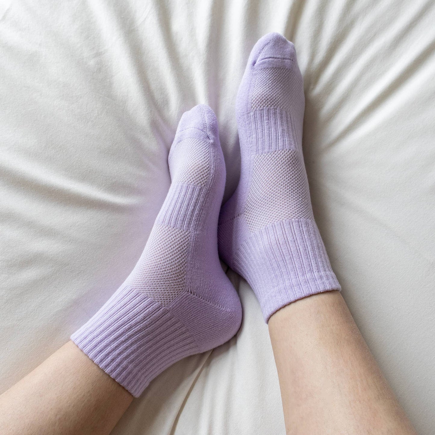 Premium Ribbed Cotton Short Athletic Socks – Lilac
