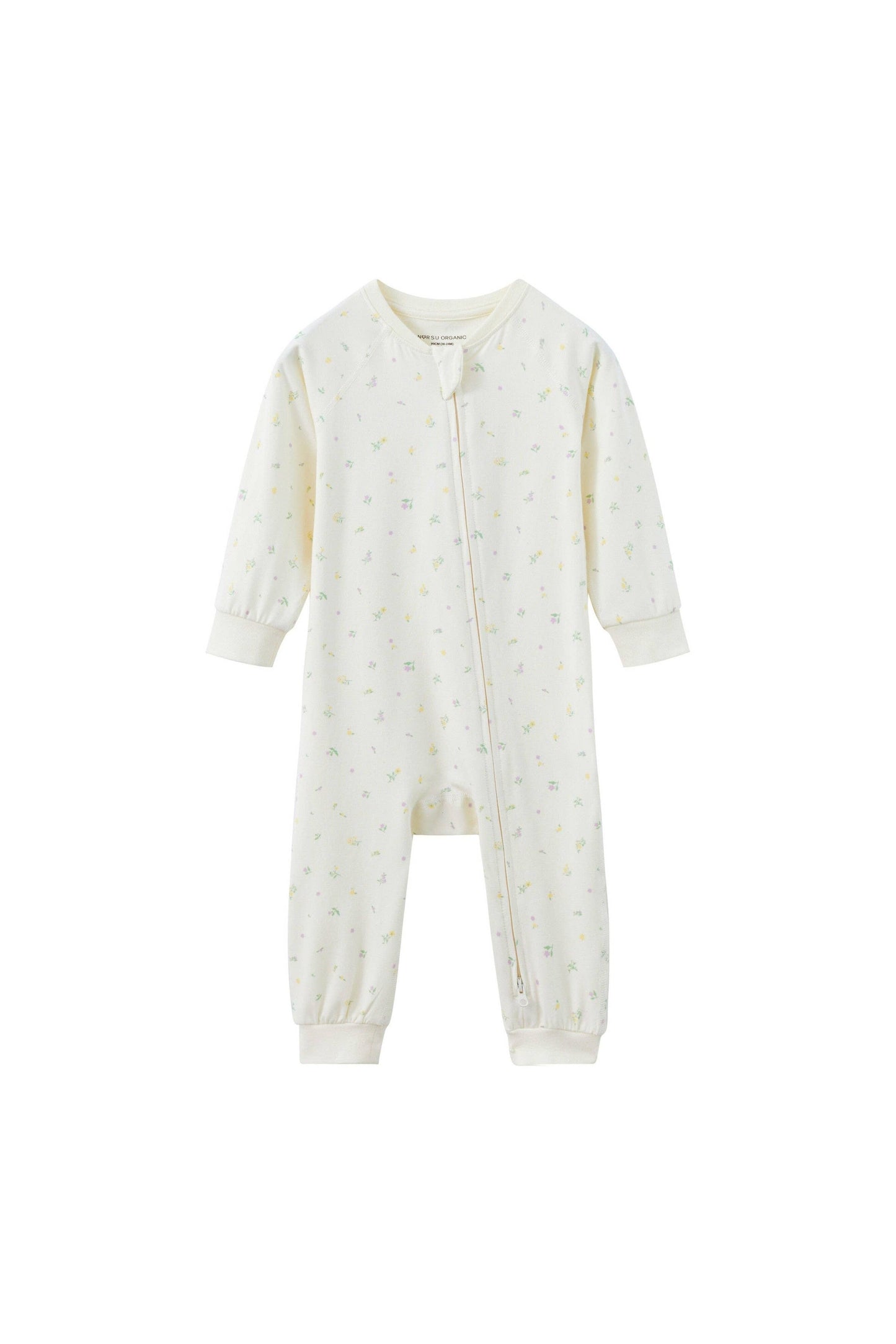 Organic Bamboo Zip-up Bodysuit-Floral