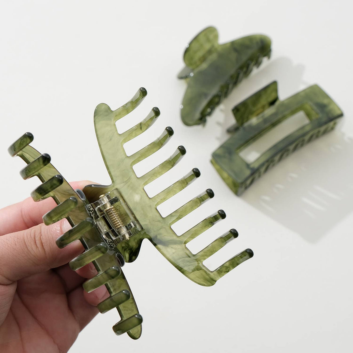 Jade Green Large | Assorted Large Claw Clips