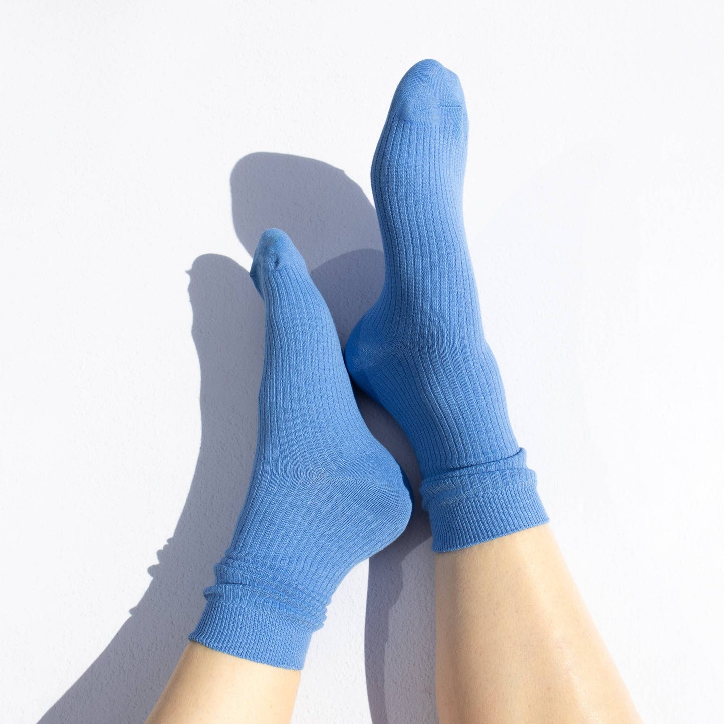 Premium Cotton Everyday Crew Socks – Blue