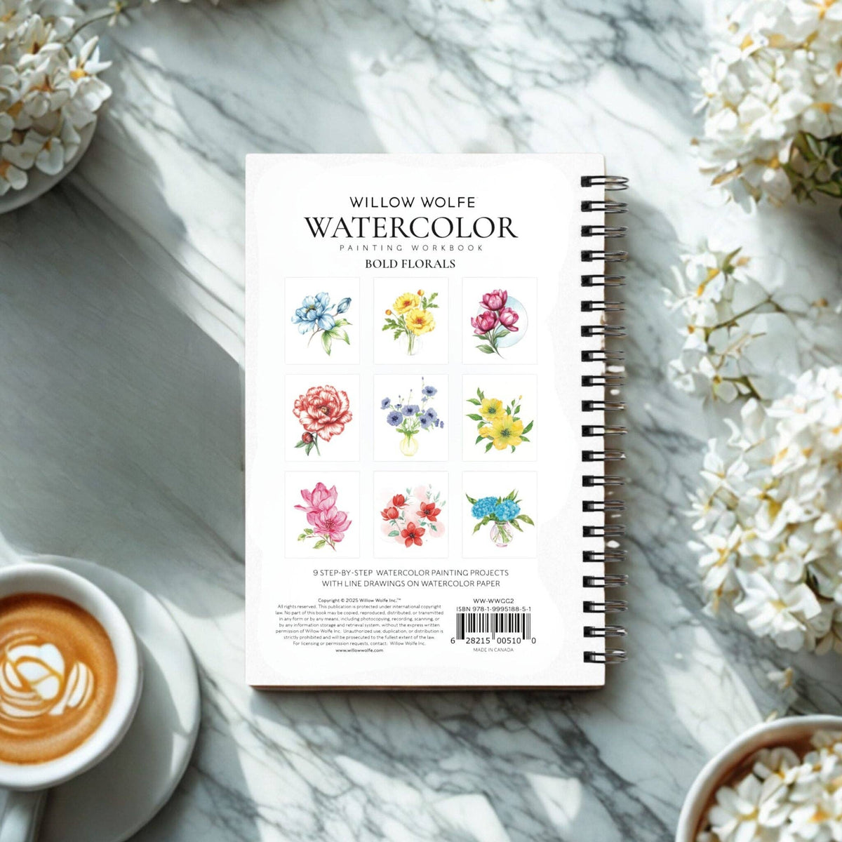 Bold Flowers Watercolor Workbook